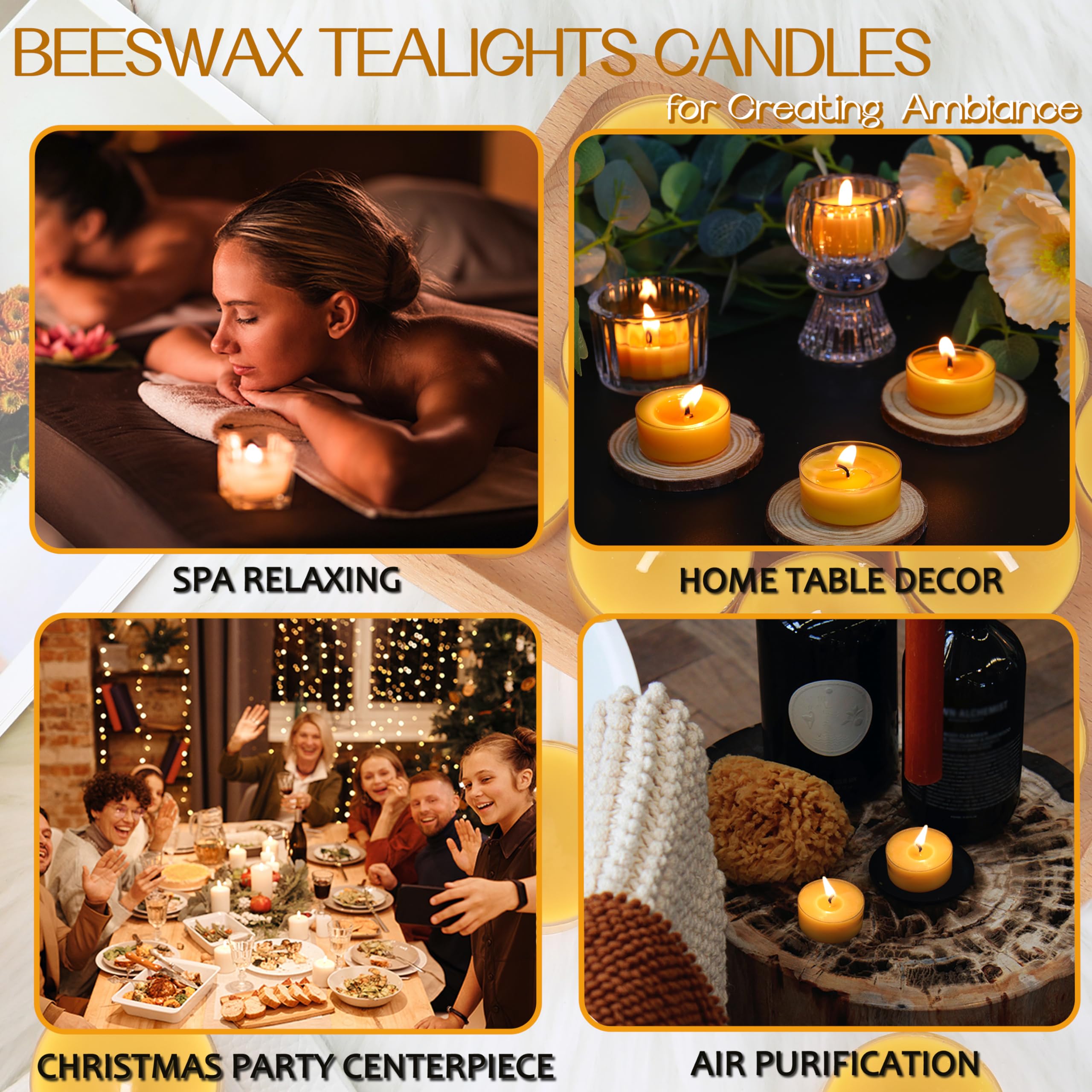 Naturally light aroma beeswax tealights