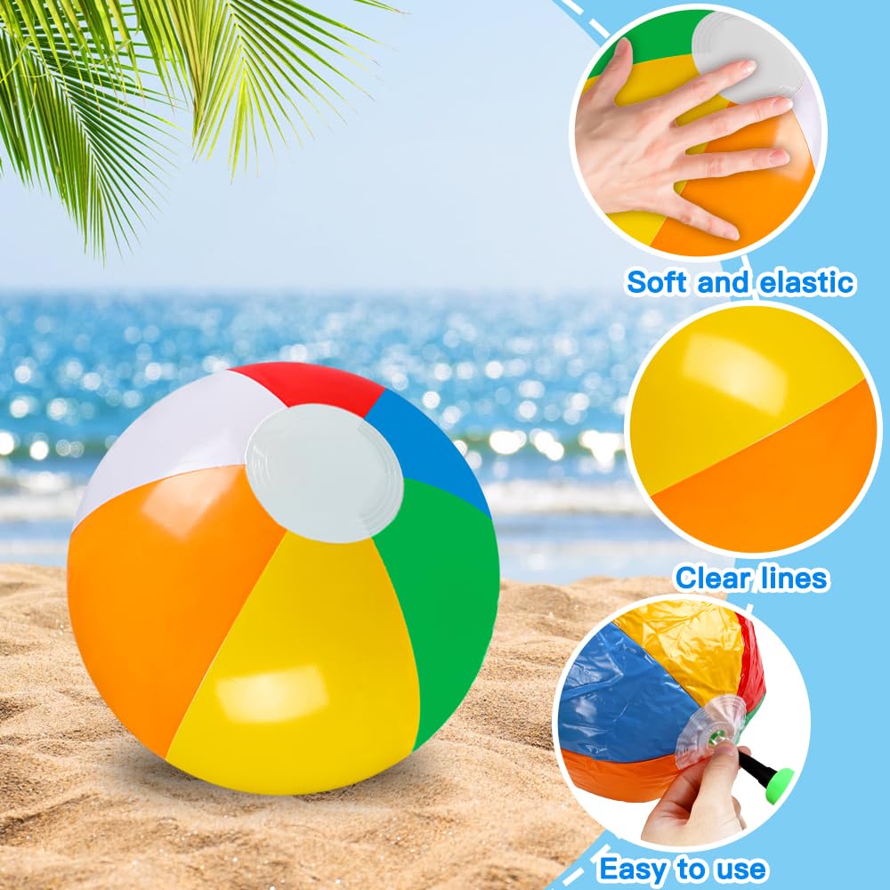 Beach balls bulk pack 24 for pool and beach use
