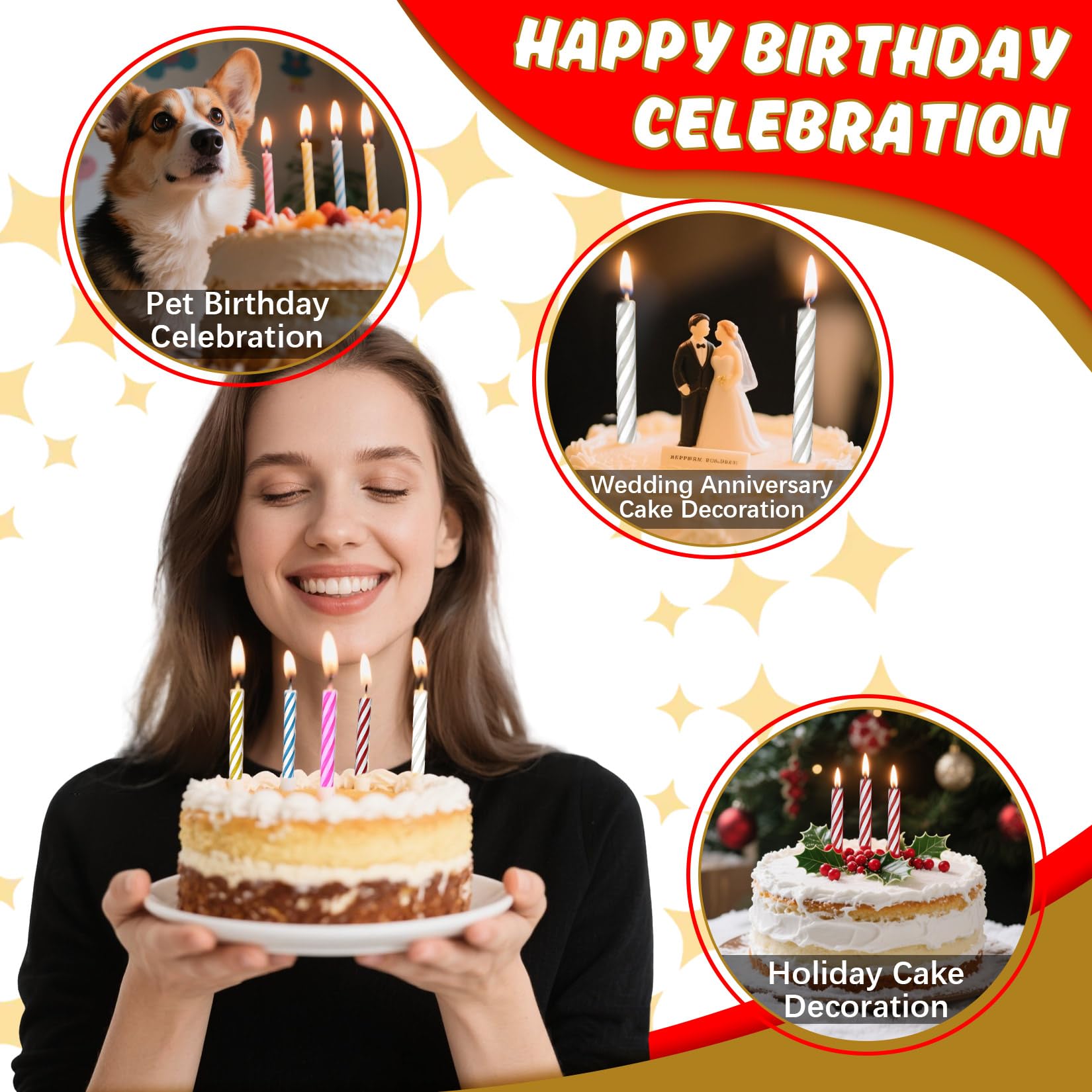 Non-toxic paraffin wax spiral birthday candles MAQIHAN