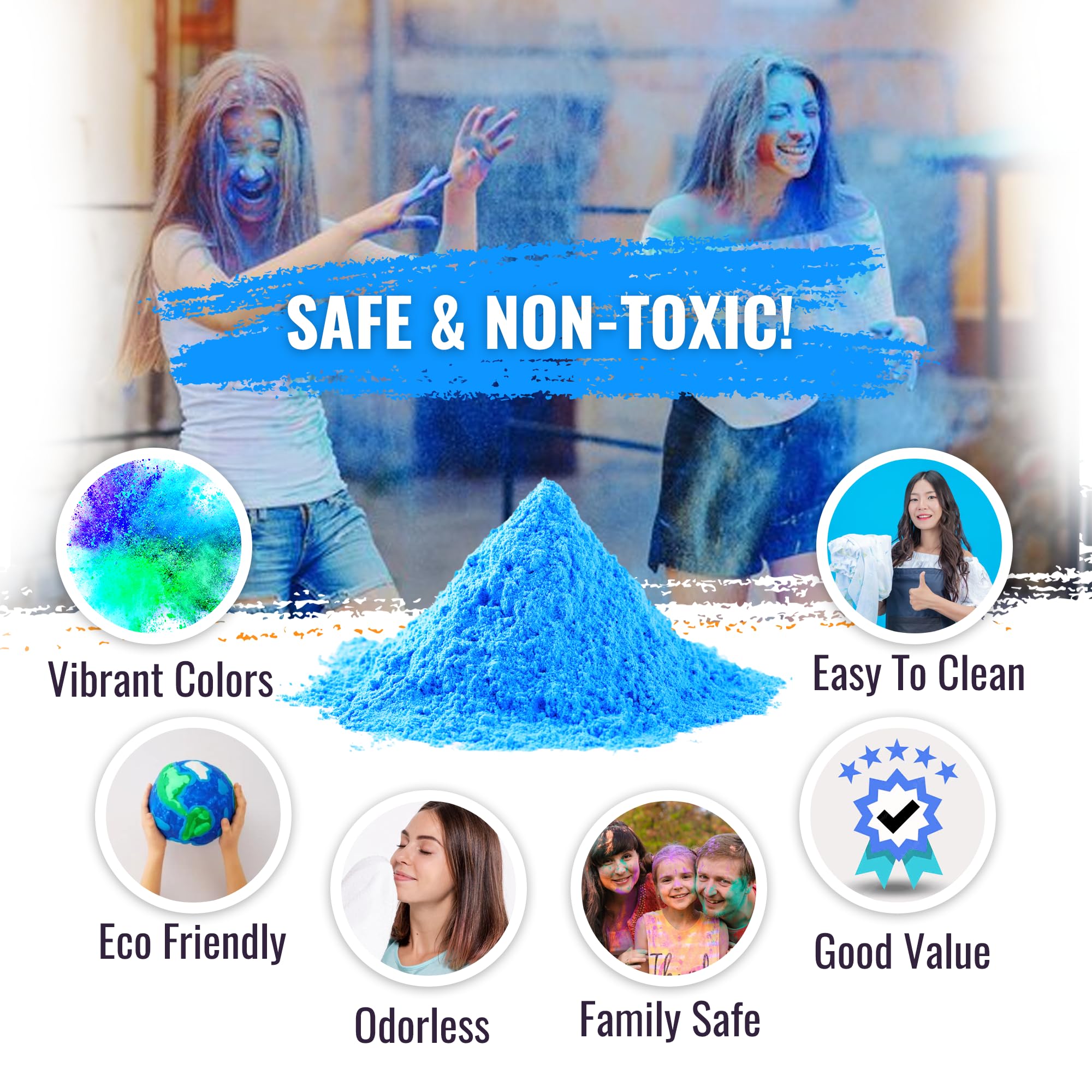 Bulk blue powder Color Blaze Holi powder