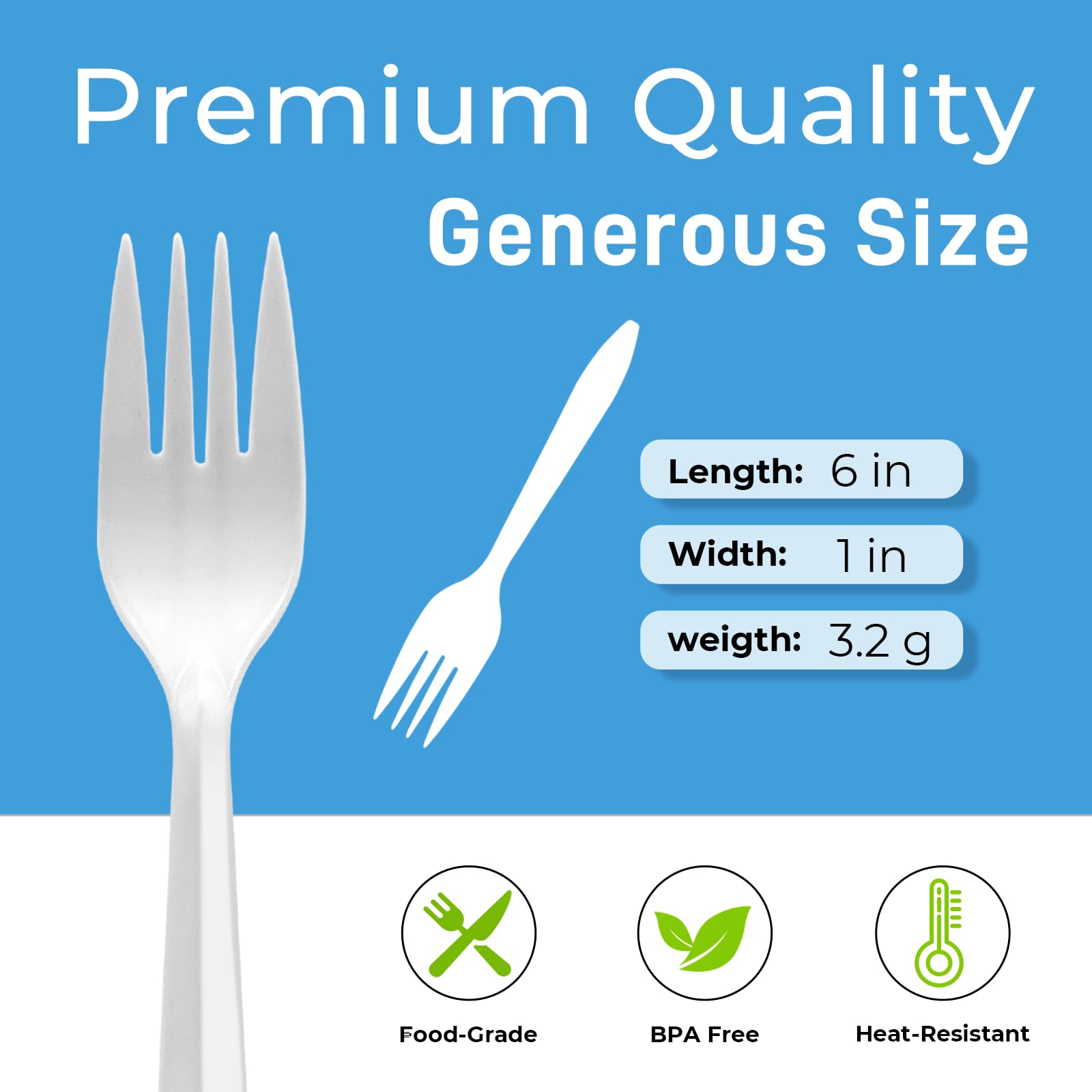 extra medium weight plastic forks white color ideal for catering