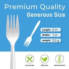 extra medium weight plastic forks white color ideal for catering