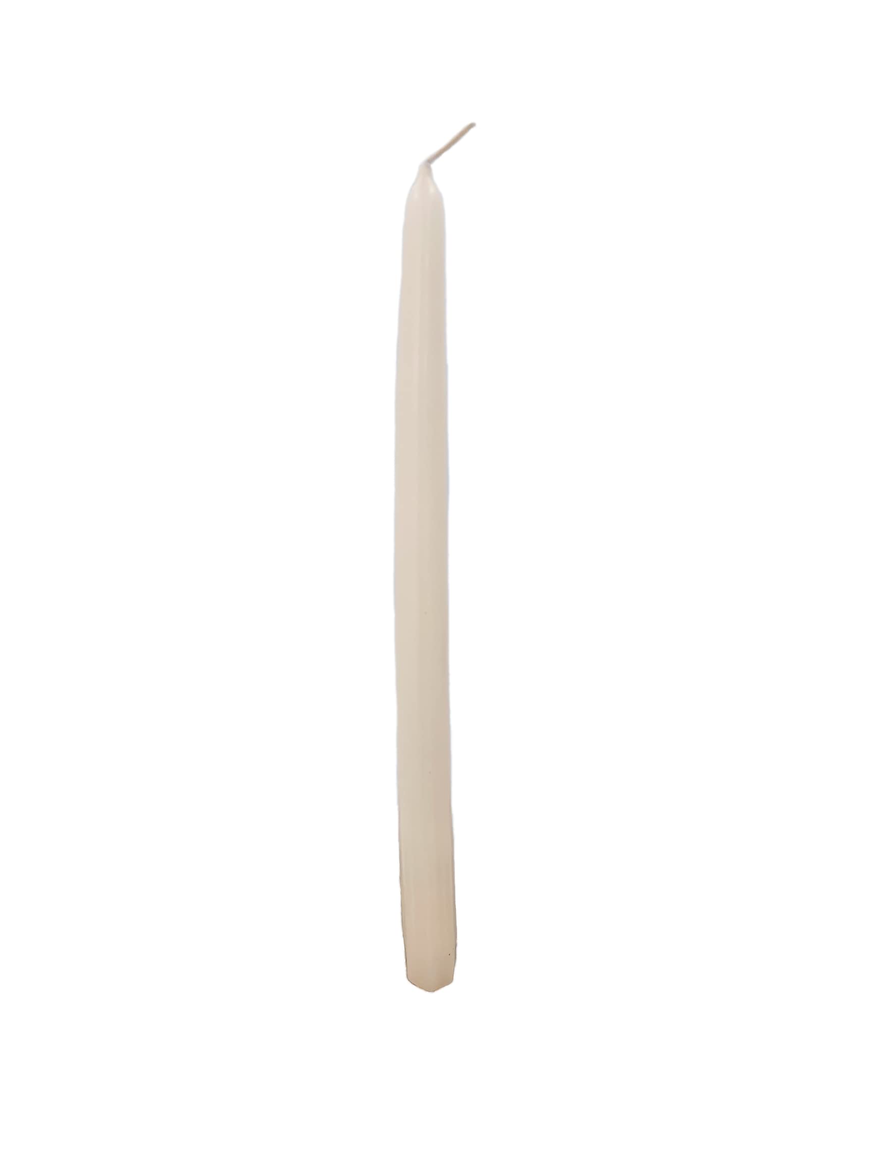 Fragrance free ivory taper candles for weddings and dinners