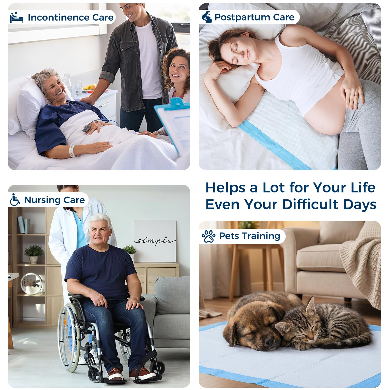 Bed pads for home care and pet use