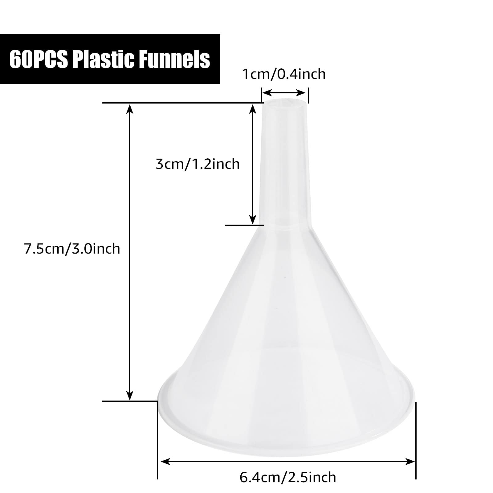 bulk plastic funnels for bottles close up