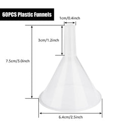 bulk plastic funnels for bottles close up