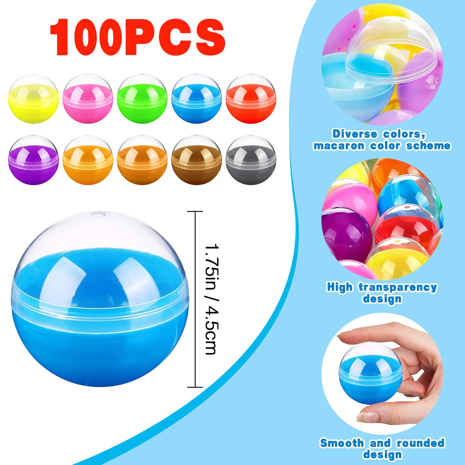 crystal clear translucent shells on vending machine capsules