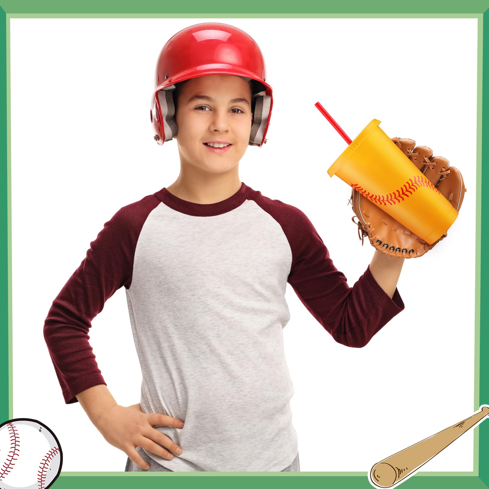PP plastic reusable softball drinkware with 24 oz capacity