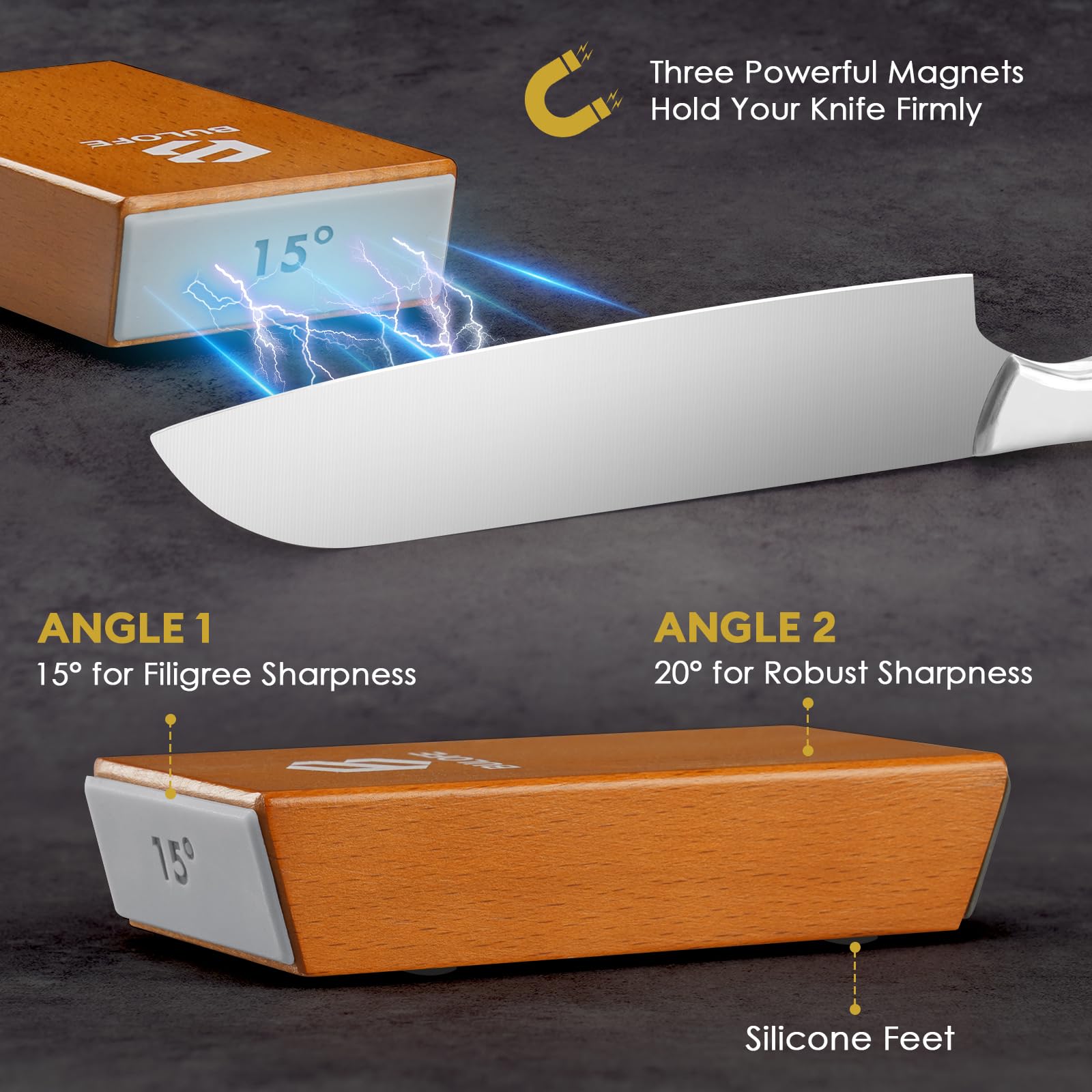 Magnetic angle holder for BULOFE sharpener kit