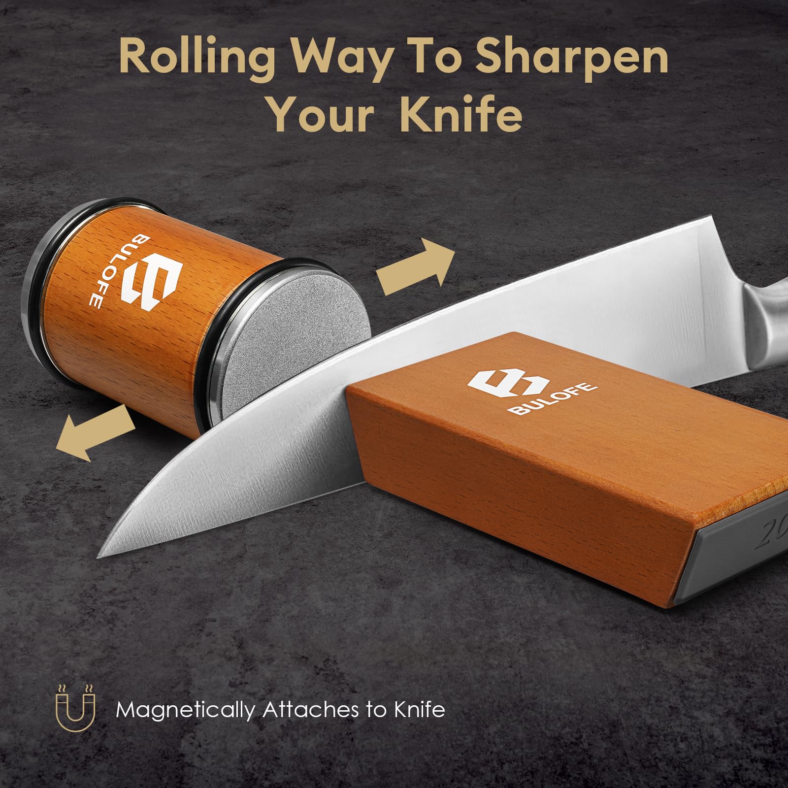 Diamond and ceramic sharpening stone for knives