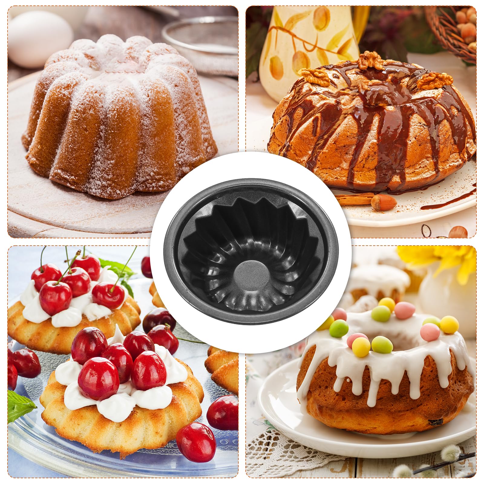 Mini Bundt pans with nonstick coating for easy release