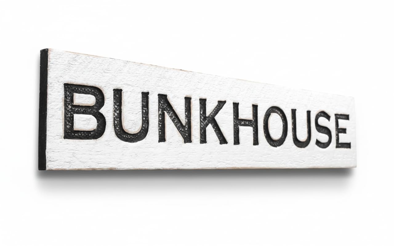 Bunkhouse Sign carved on a 40 x 8 solid wood board for rustic farmhouse decor