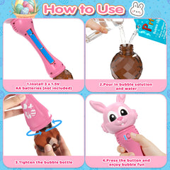 Two Bunny Bubble Wands included for kids