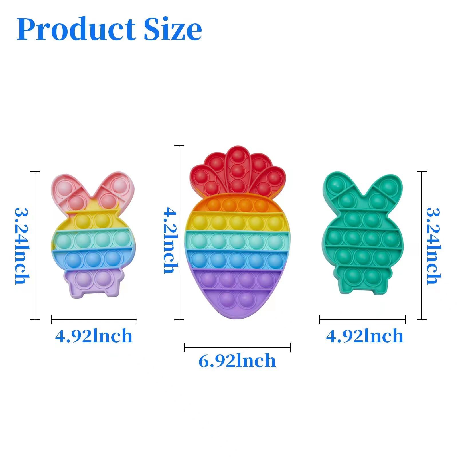 Three style bunny carrot pop toys for Easter