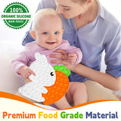 White bunny carrot popper toy for kids