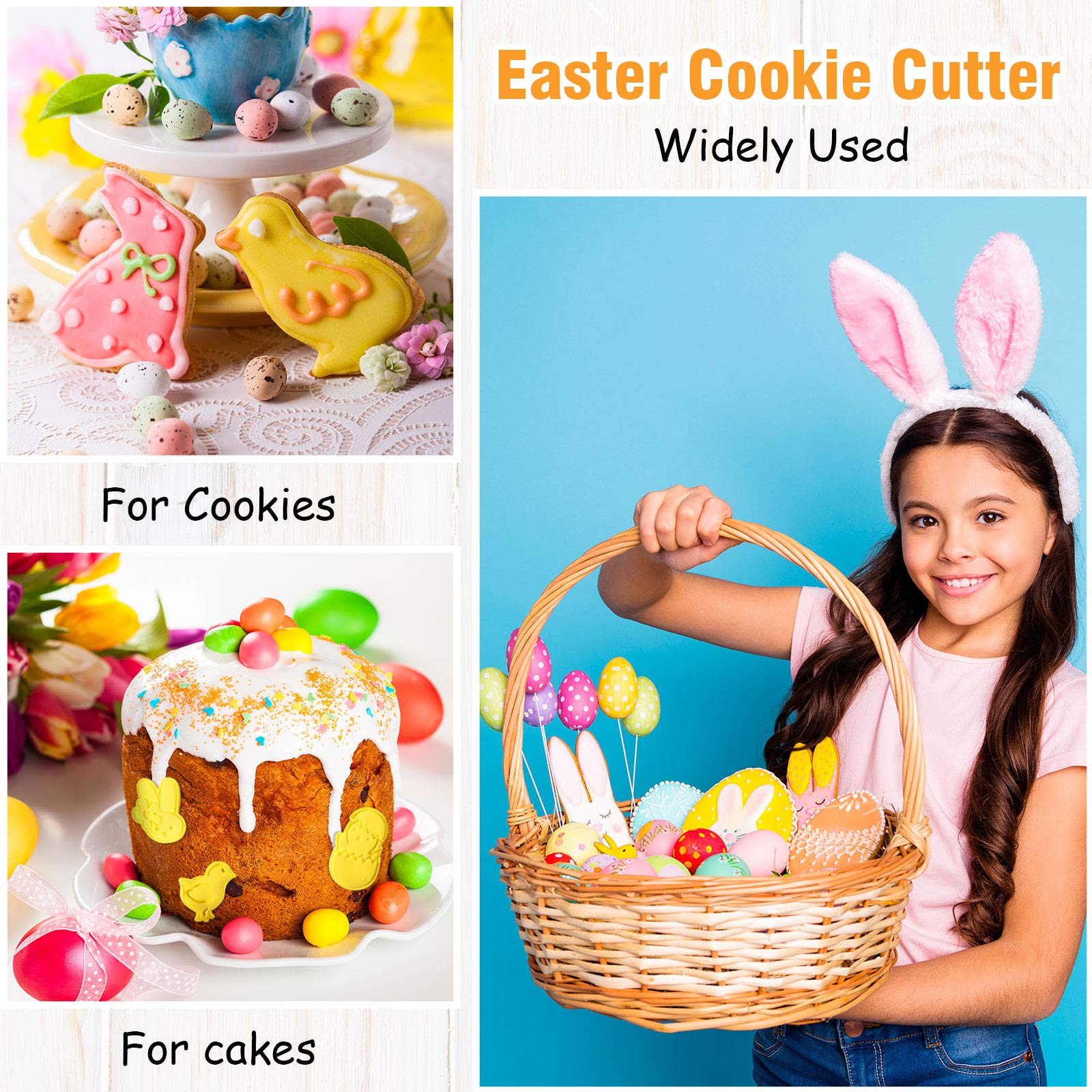 Bunny cookie cutters made from ABS material for baking