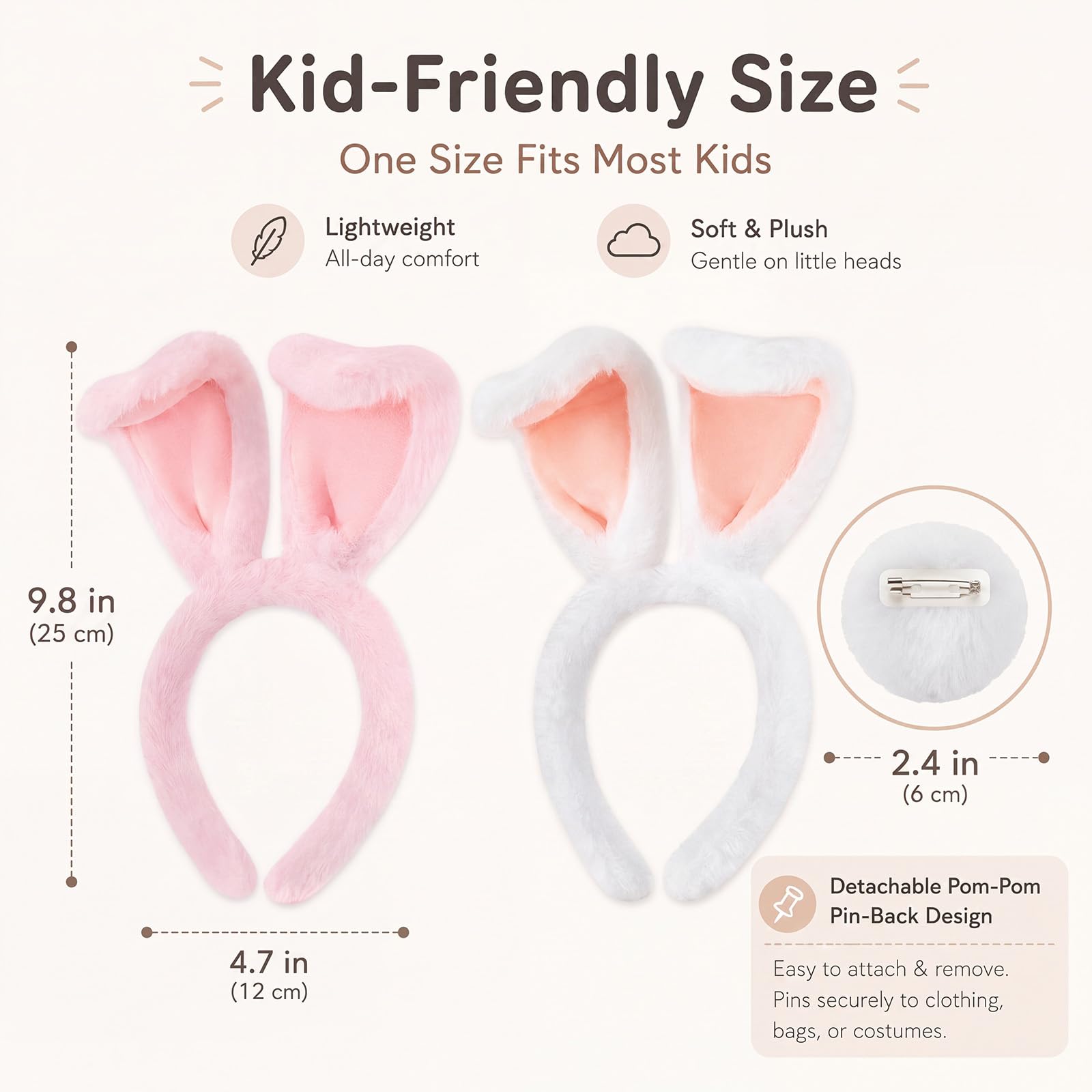 Detachable pom pom tail accessory for bunny costume