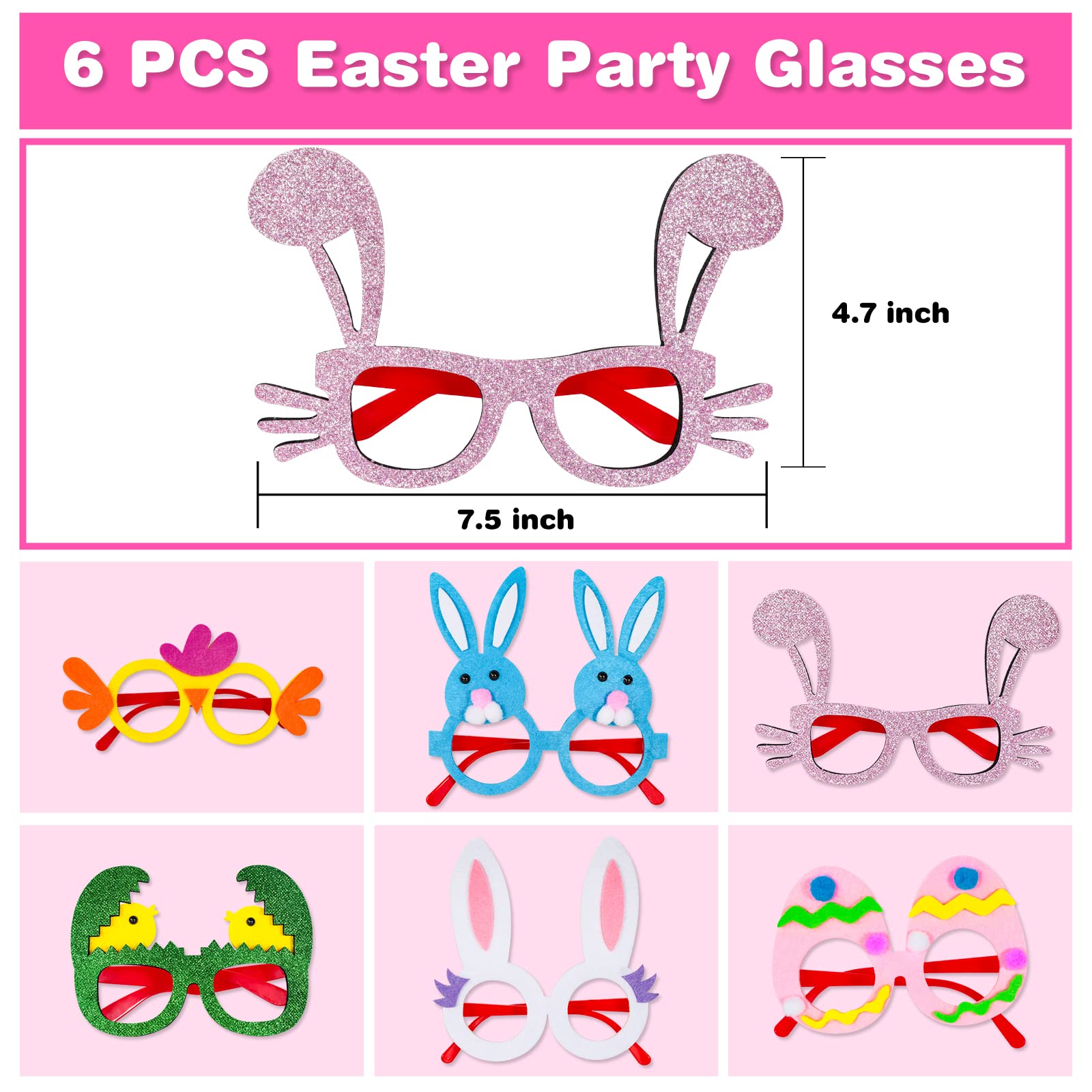 Easter bunny ears headbands in six colors