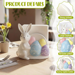 Newtay pink hue bunny napkin holder decorative piece