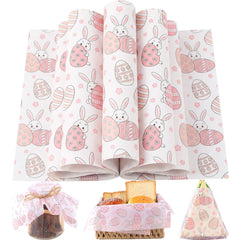 150 sheets Bunny Eggs Wax Paper for Food pastel plaid design