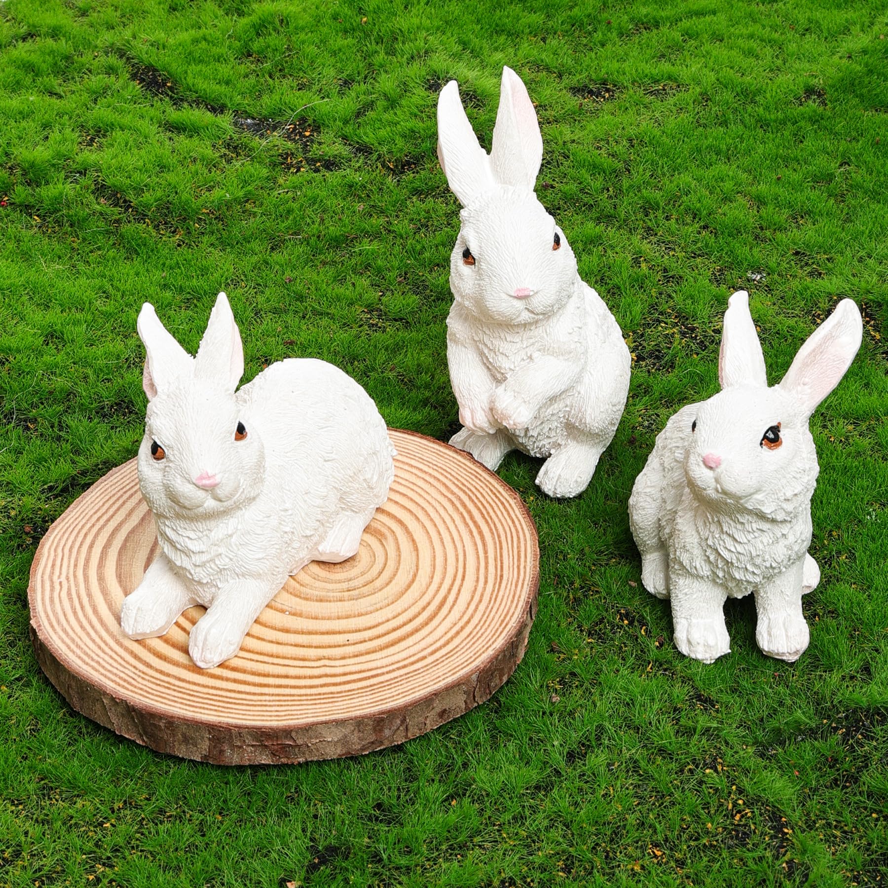 Lightweight Easter rabbit figurines easy to move and arrange