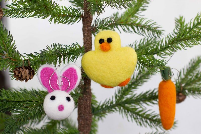 Bunny felt ornament wool 2.5 inches tall with hook