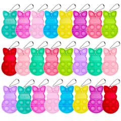 Bunny pop bubble fidget keychains inside each Easter egg