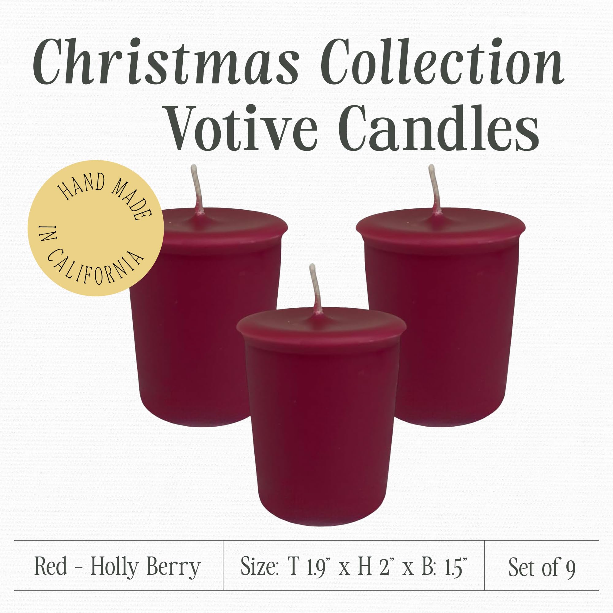 Holly Berry burgundy votive candle Mister Candle