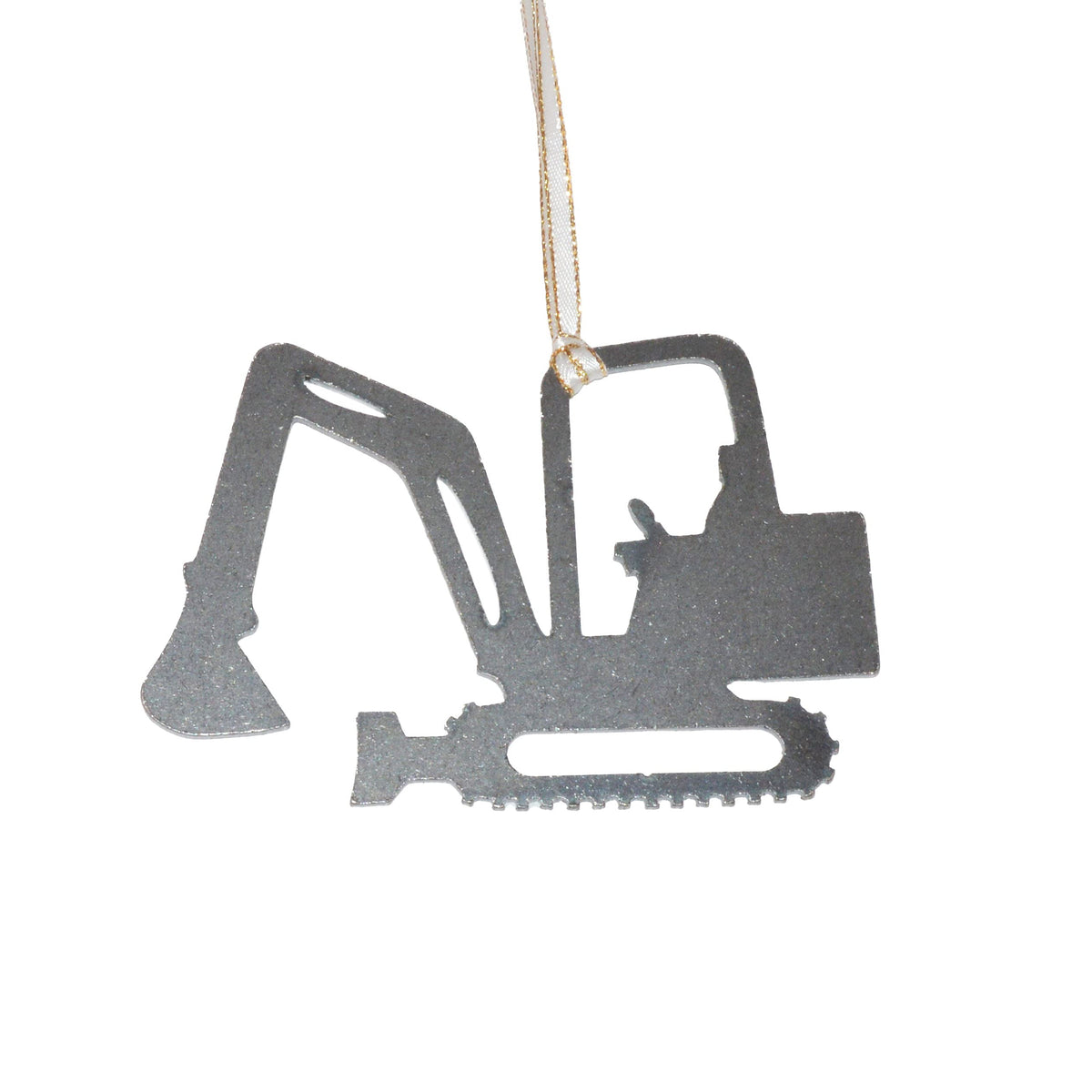 Burke Metal Work mini excavator ornament raw steel 14 gauge