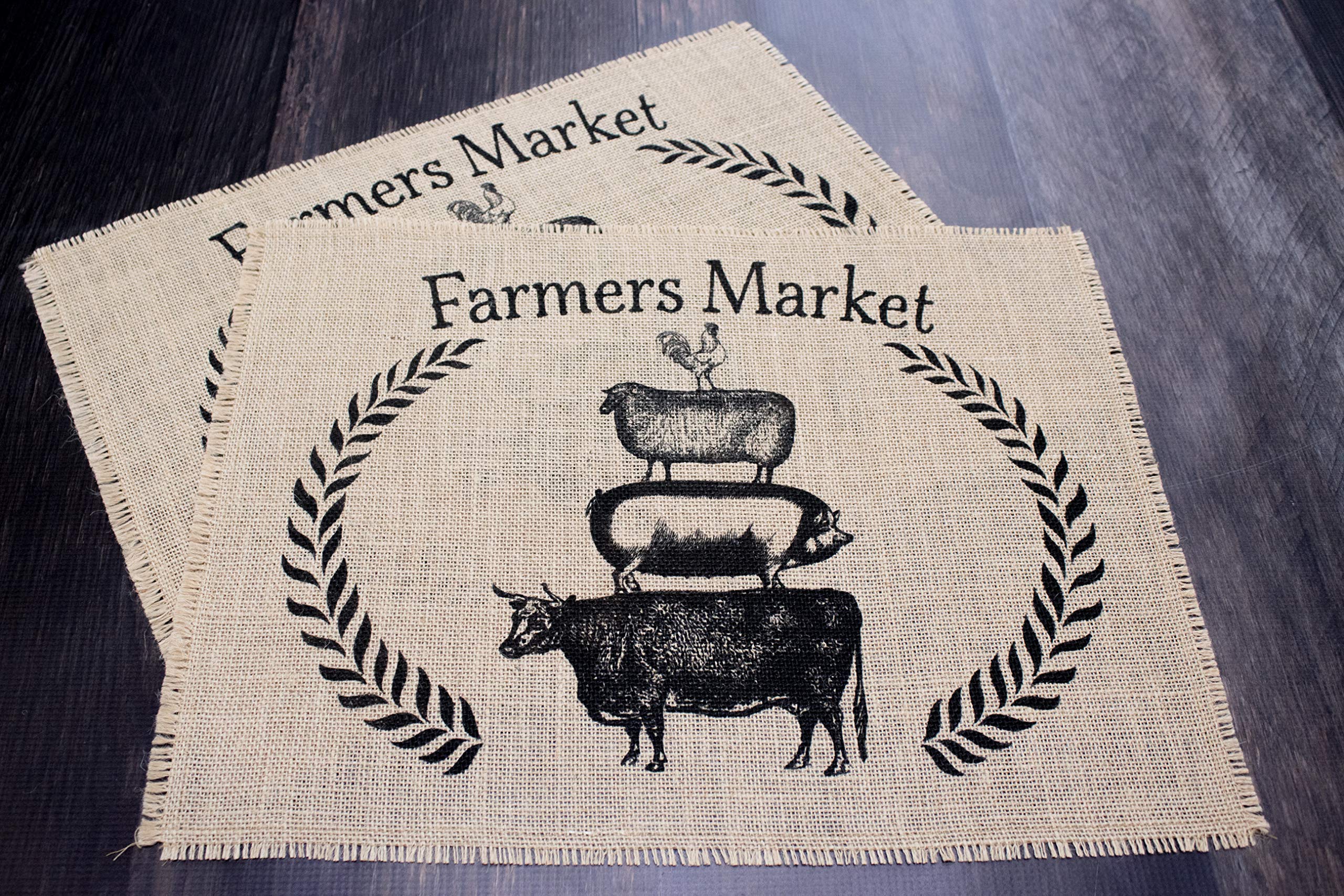 Sewn edges prevent fraying and Scotchgard protection visible on placemats