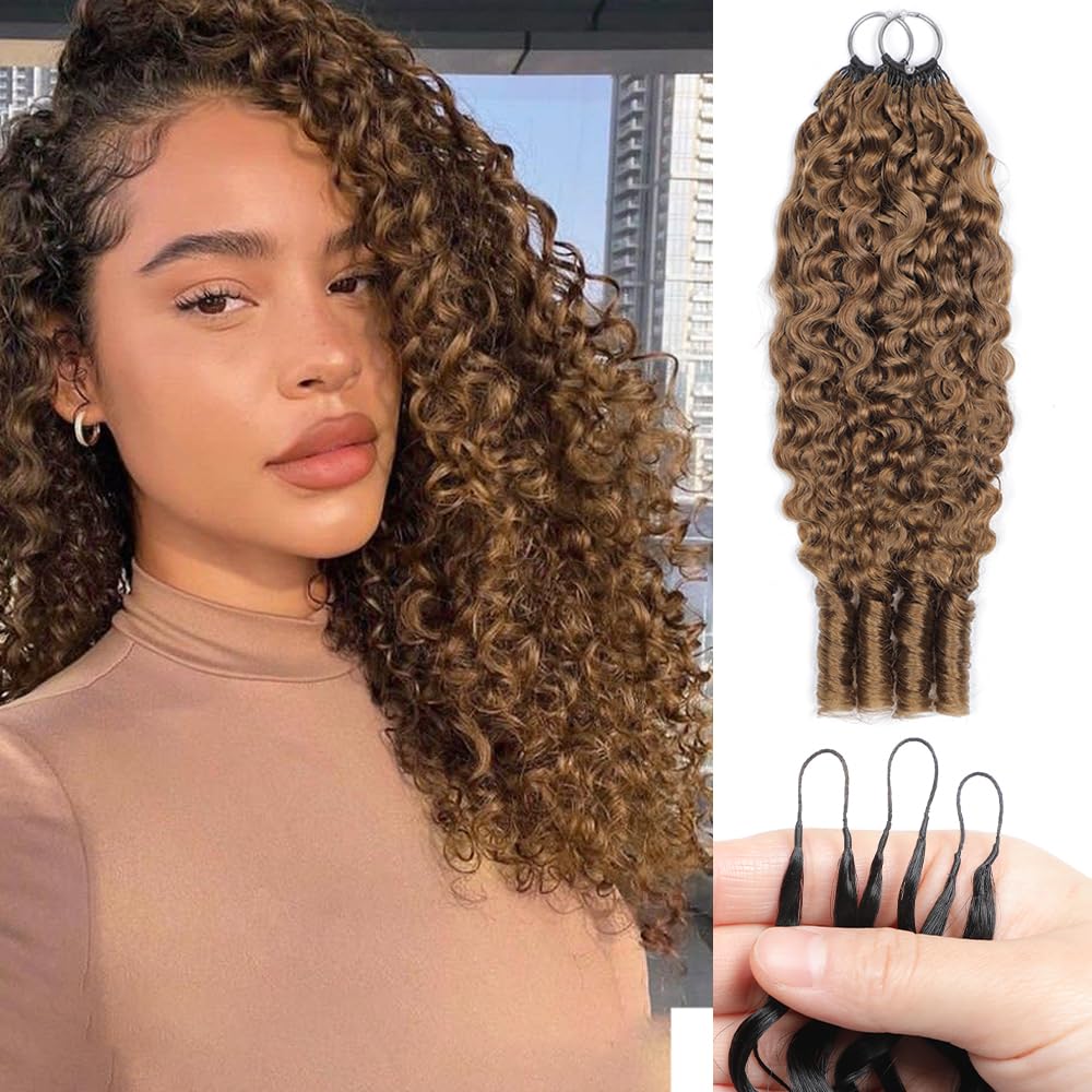 Burmese curly crochet human hair 20inch strand close up