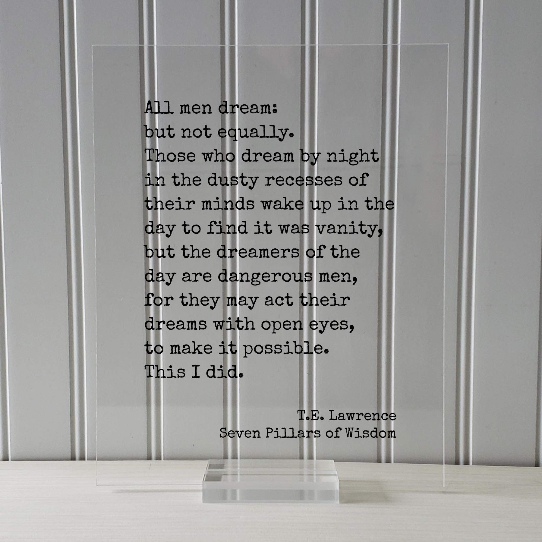 Burnt Branch custom floating quote on clear acrylic