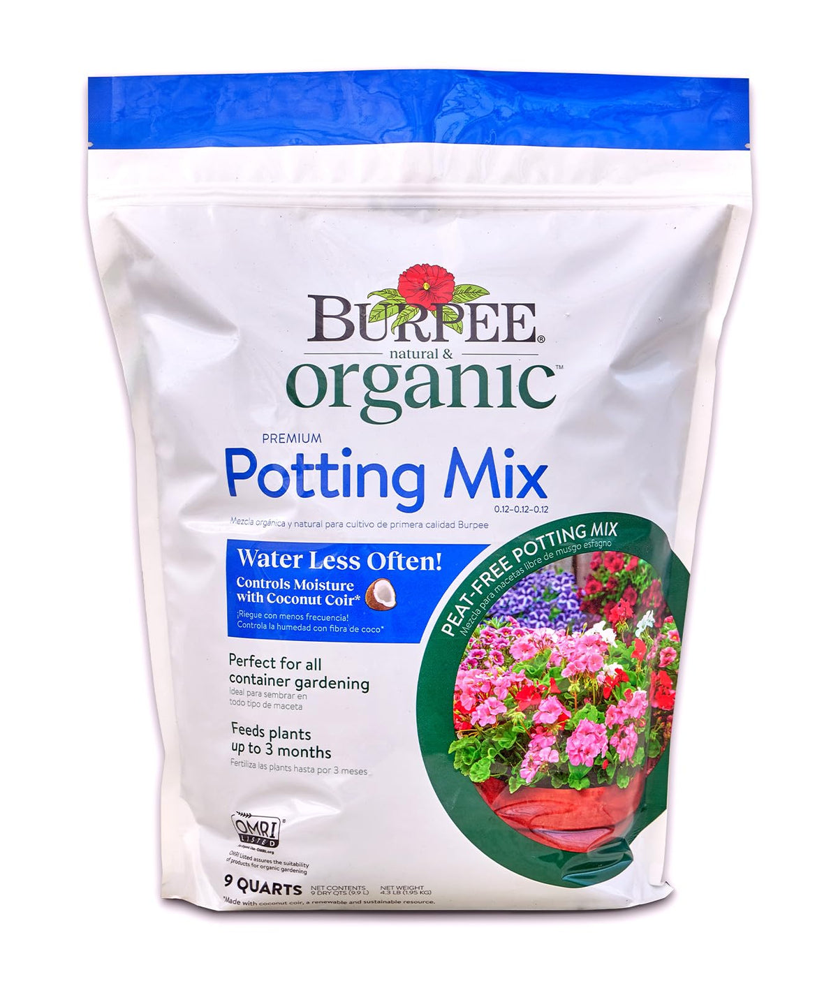 Burpee 9 Quarts potting mix for containers