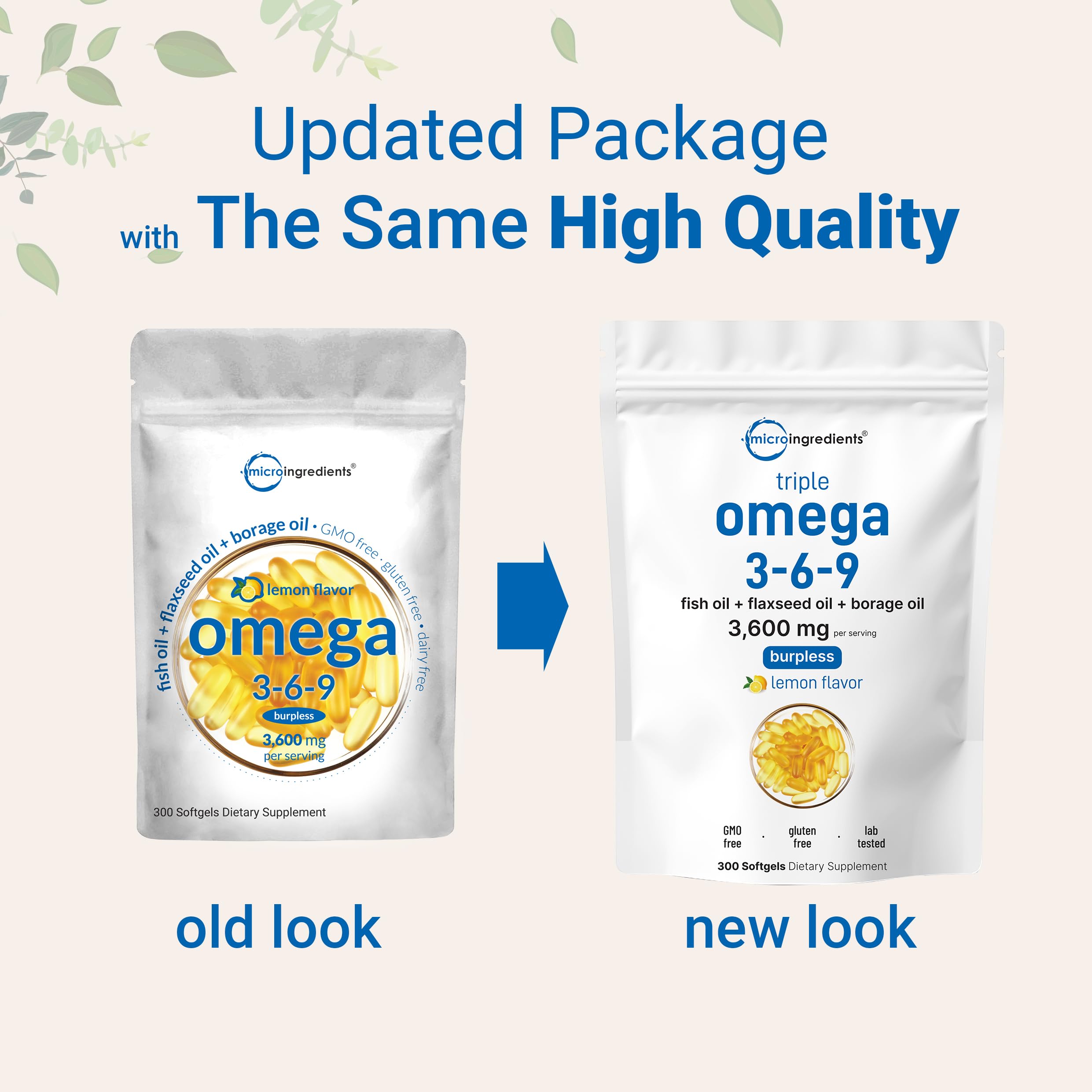 300 softgels per pouch with enteric coating for easy digestion