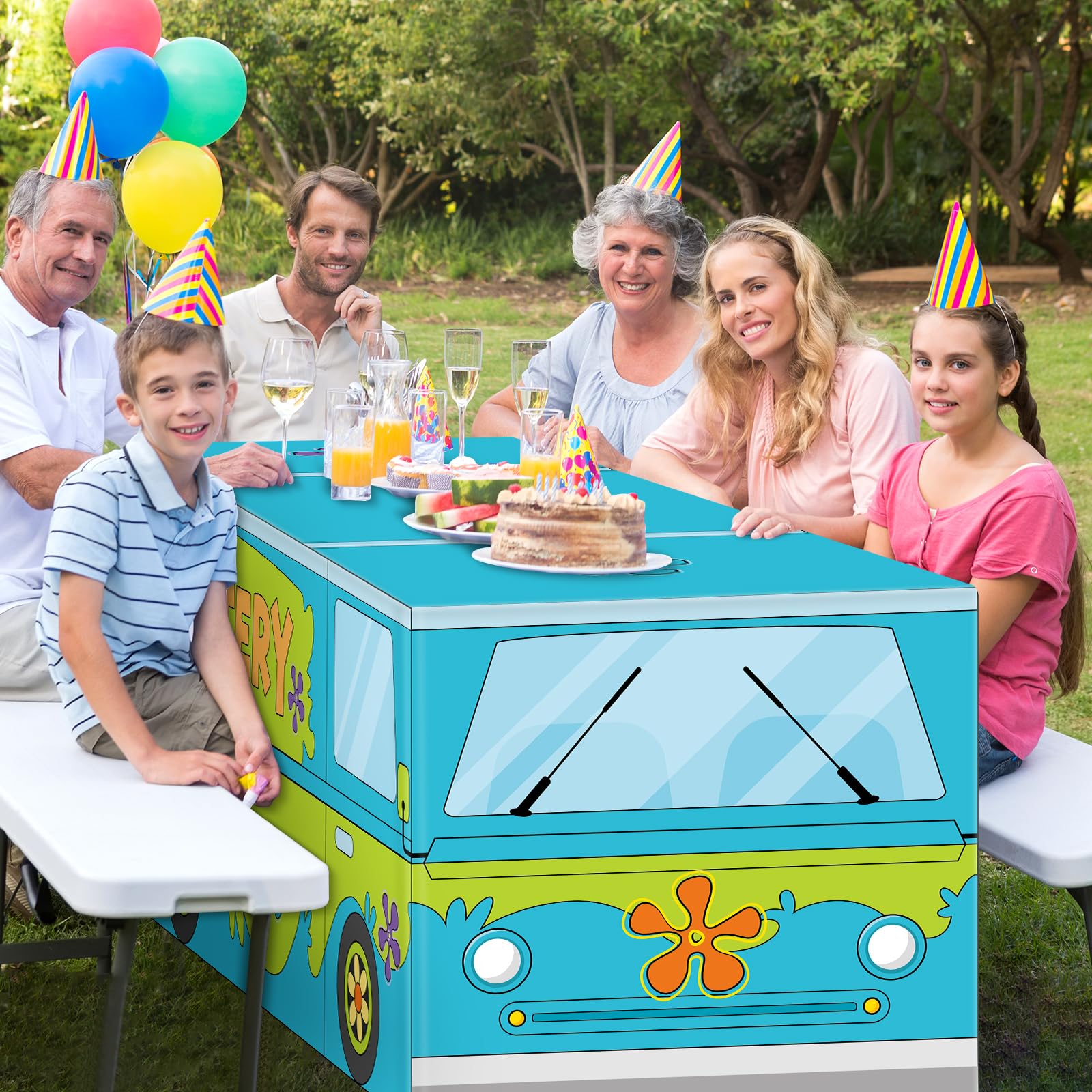 bus party decor tablecloth for kids events