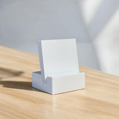 Polished top and honed sides quartz card holder
