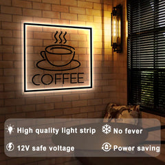 Business neon lights mirror sign square format