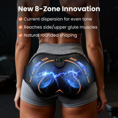 EMS device activating hip muscles for firmer buttocks