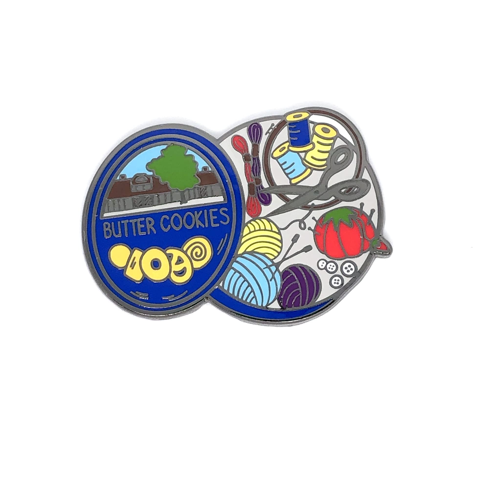 cookie tin needle minder black with 15mm backer disc