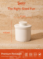 Butter crock with water line airtight seal on counter