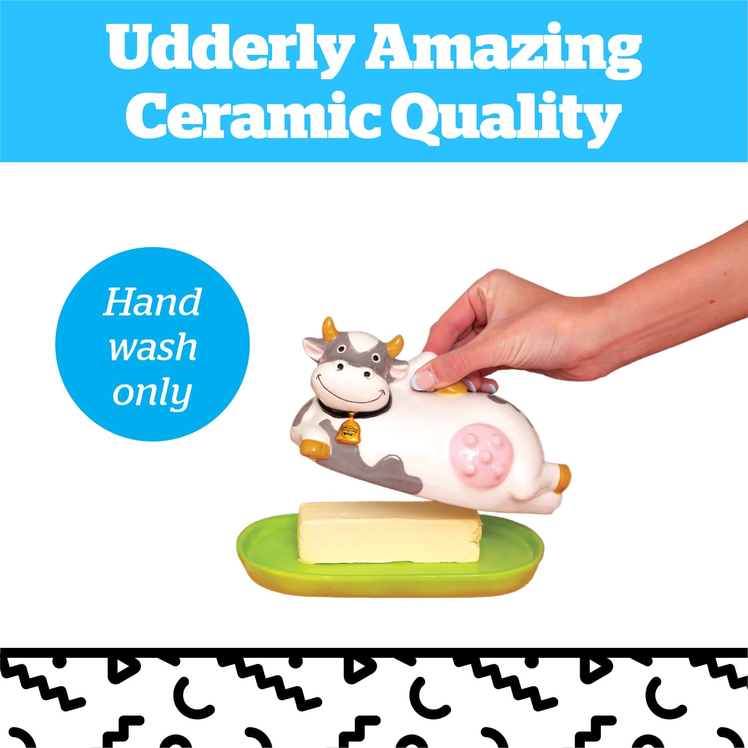 Butter dish holds 1 stick ceramic kitchen accessory