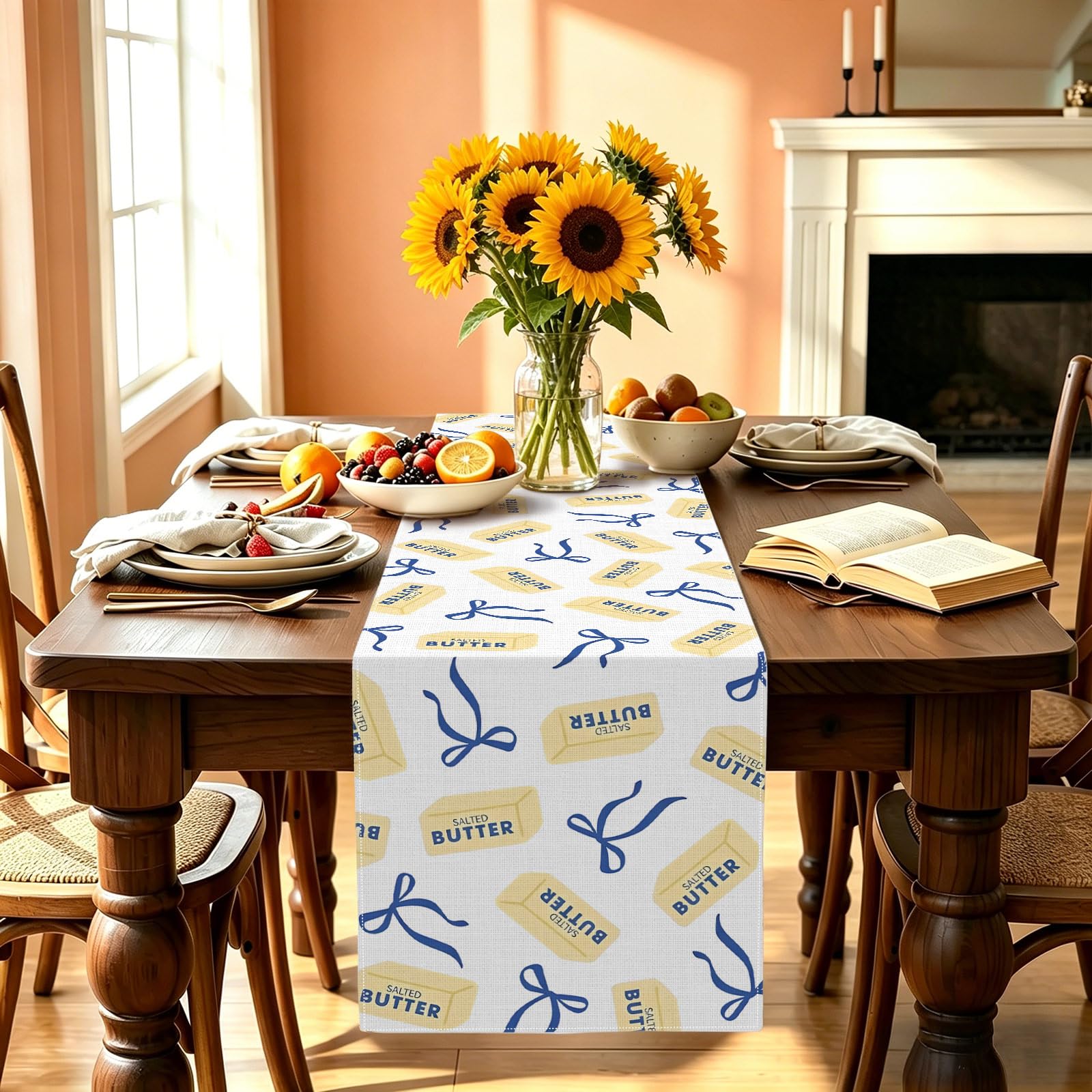 Care friendly table runner with machine washable care