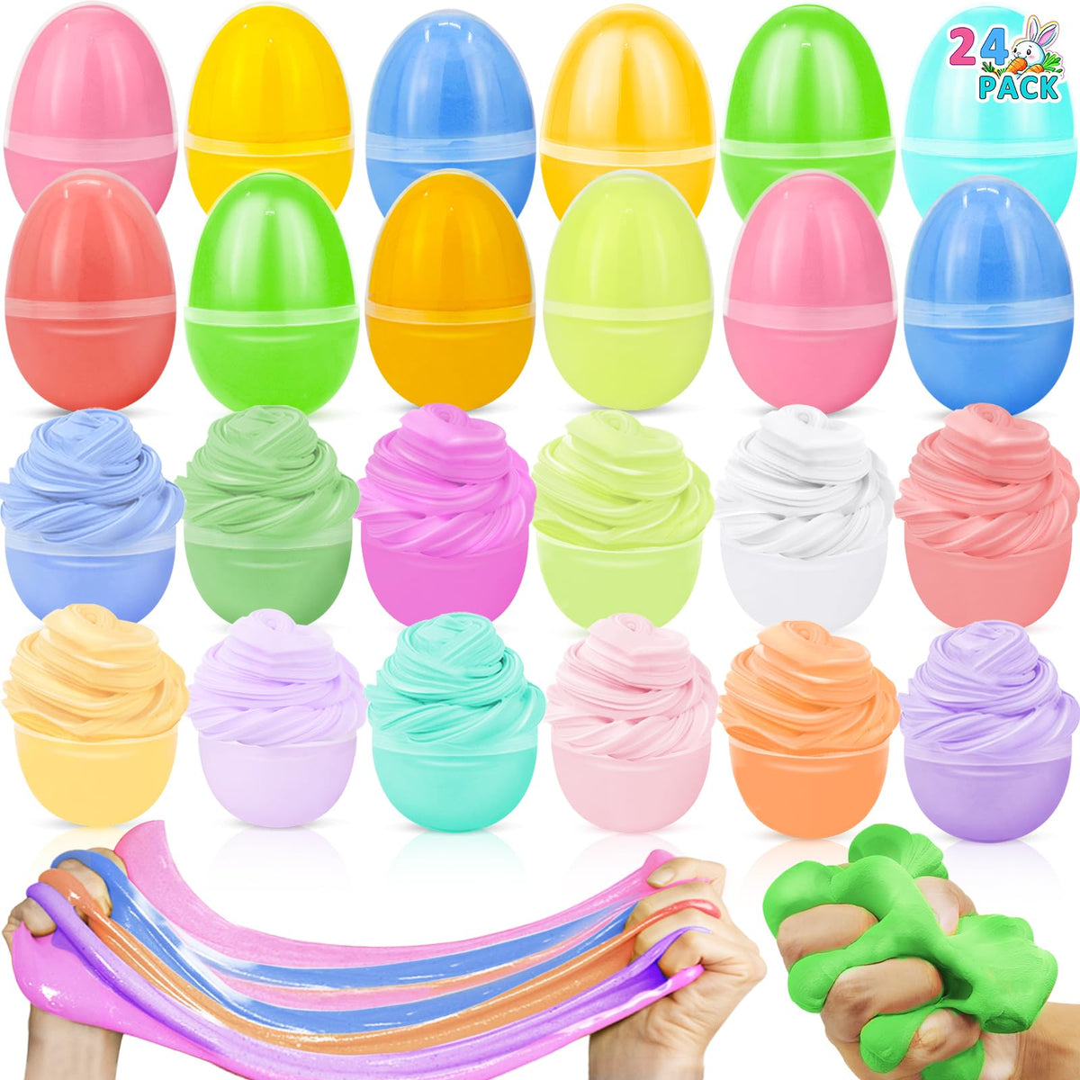 Butter slime Easter Eggs 24 pack size 2.3 x 1.65 inches