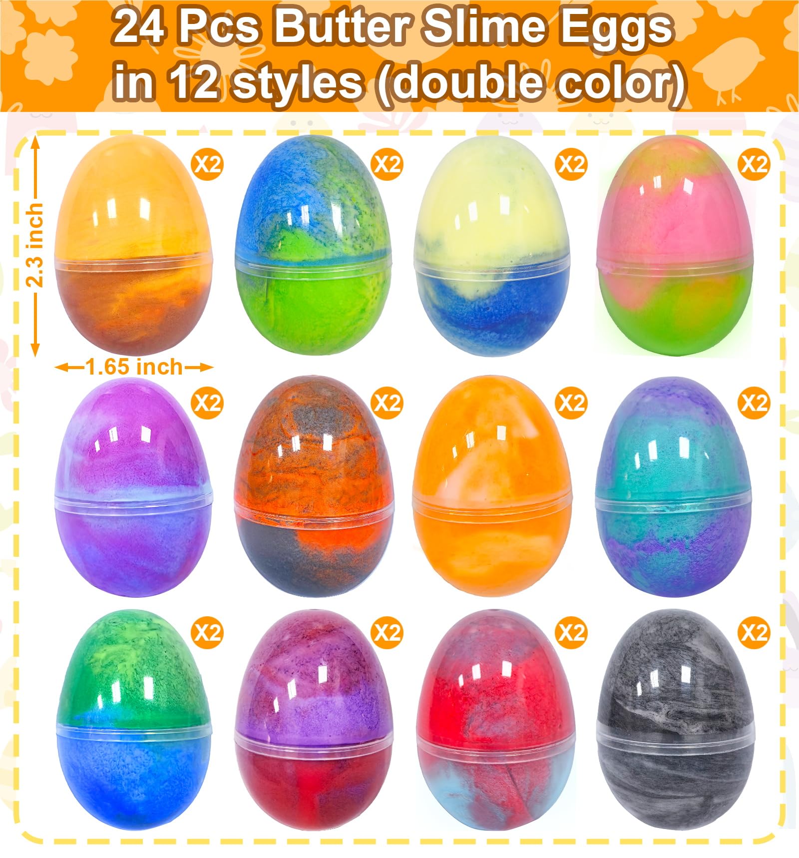 soft stretchy non-sticky butter slime egg