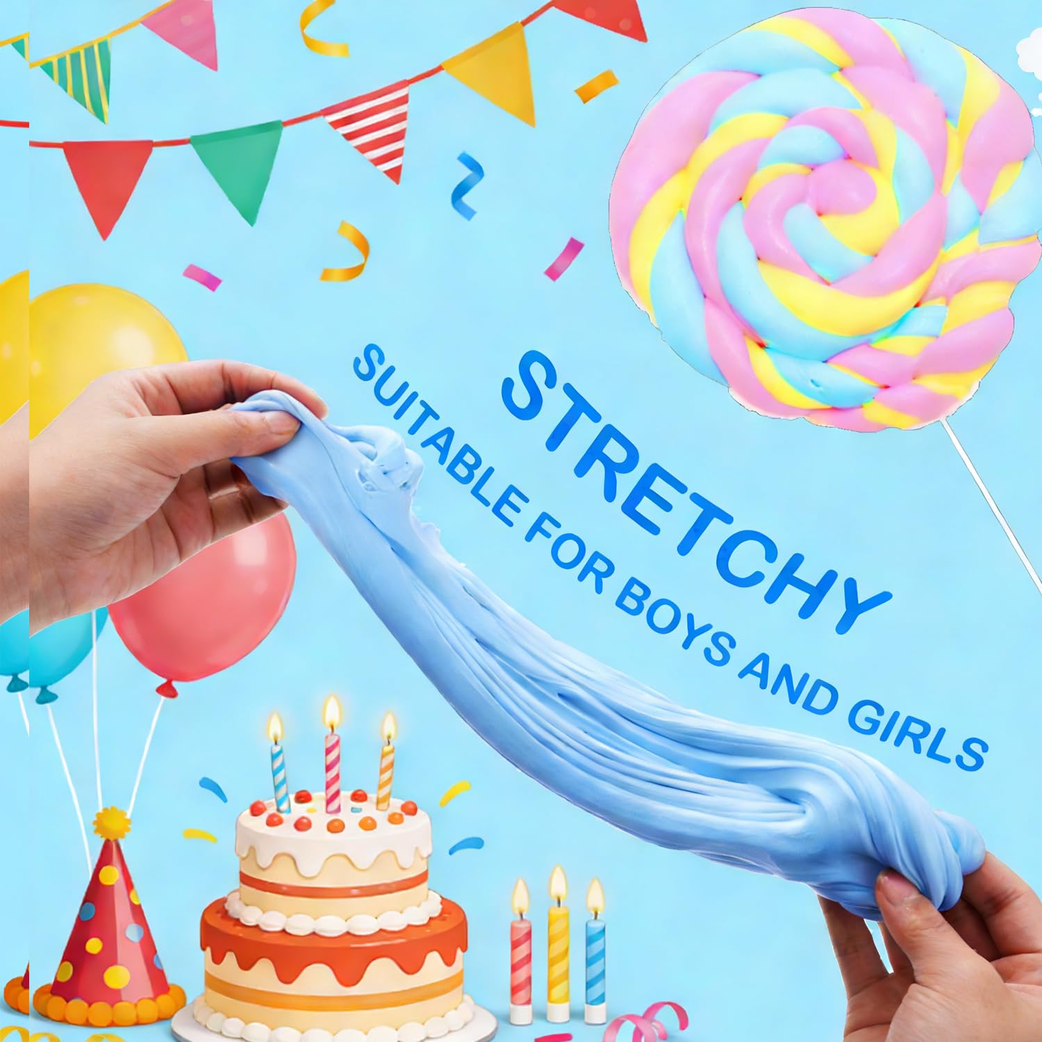 non-sticky super soft butter slime texture