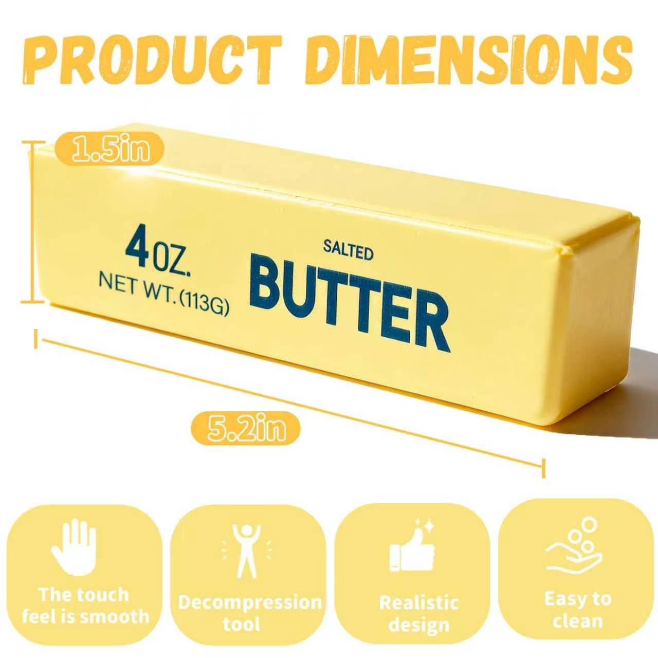 Butter shaped fidget toy with slow rebound texture