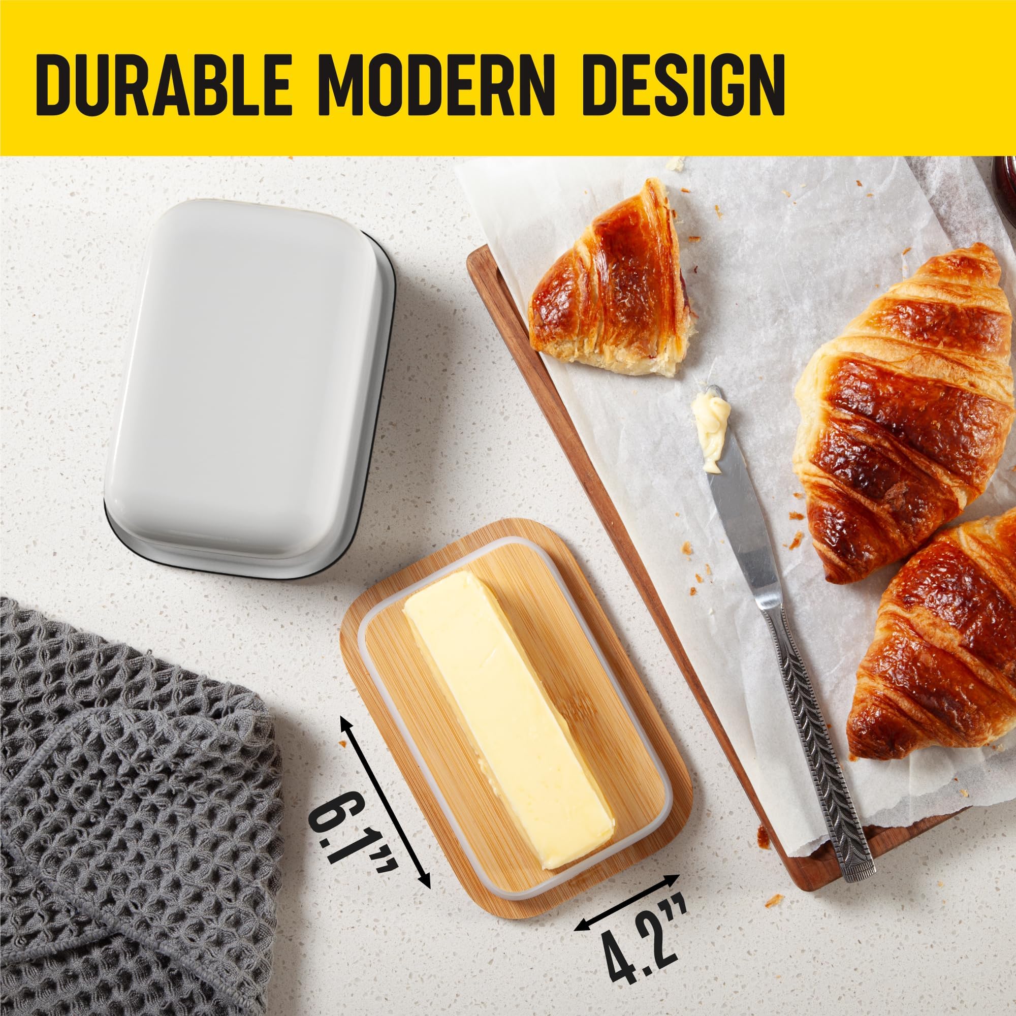 Butter storage container for refrigerator and counter
