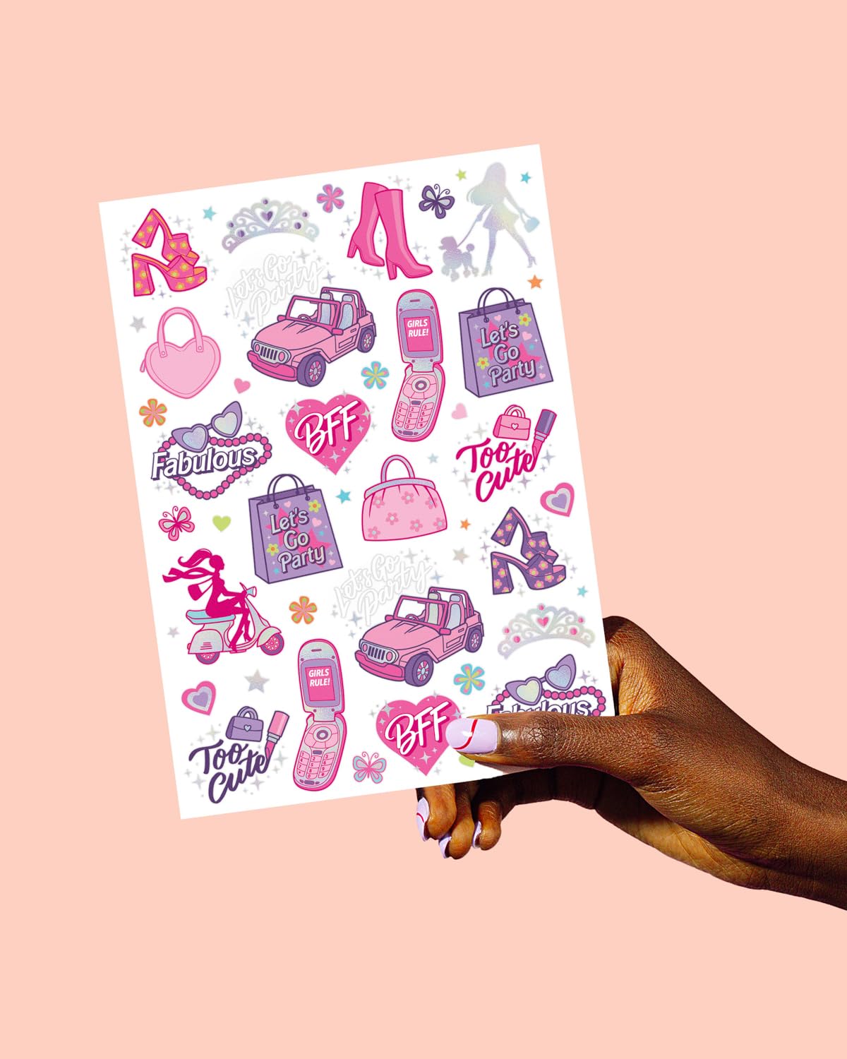 easy application steps printed on tattoo sheets