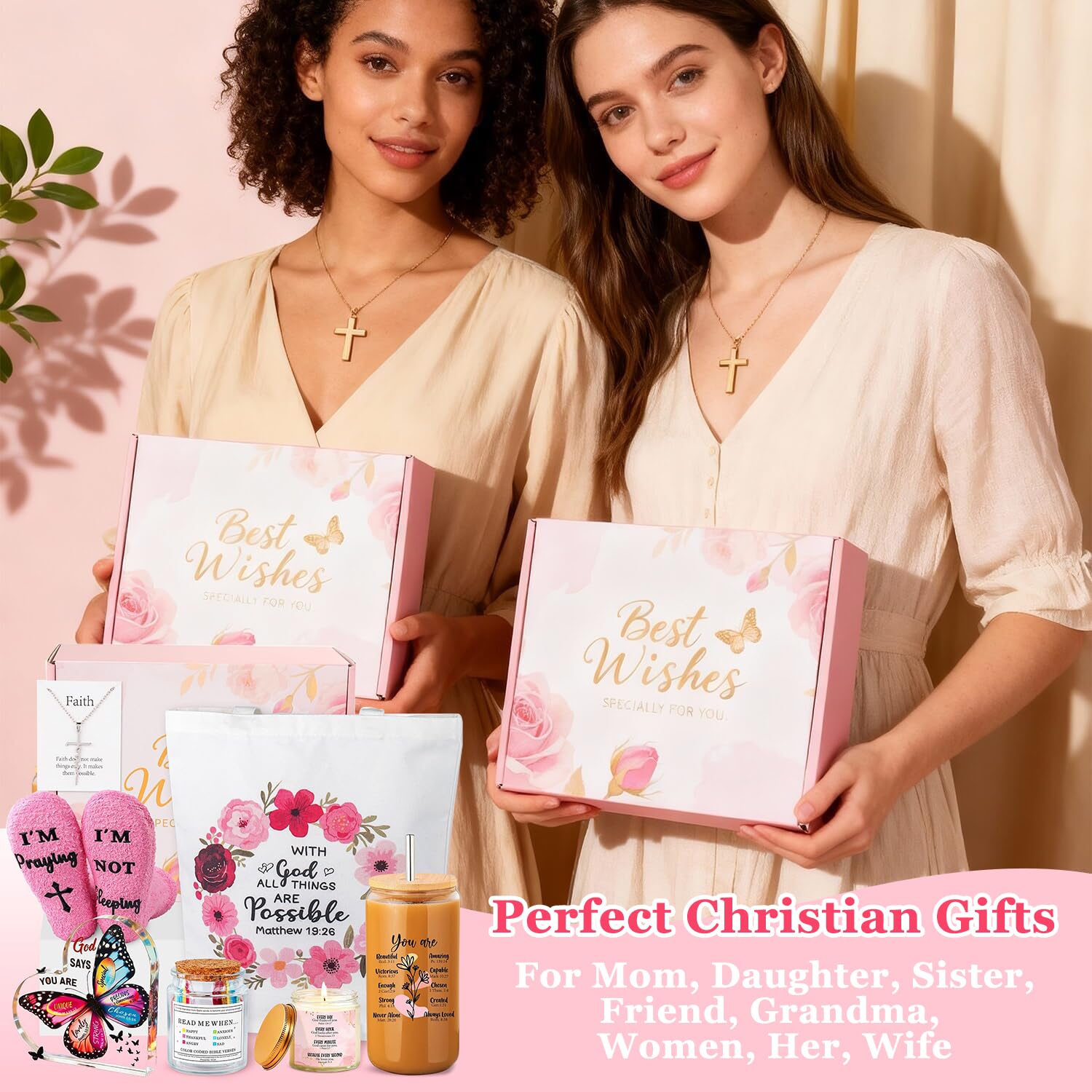 Scented candle included in pink gift box