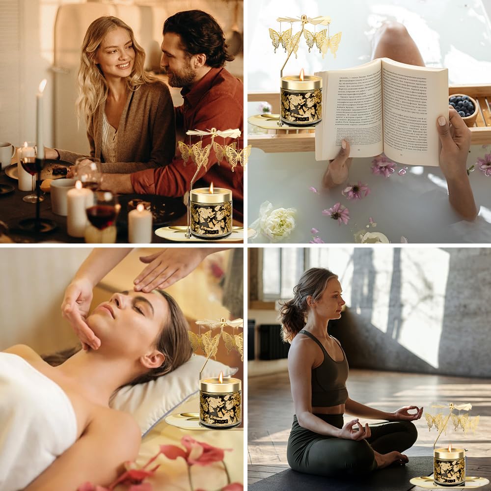 Premium smokeless long lasting candle with butterfly rotation